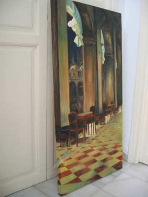 <a href='askme.php?folder=4&image=IMG_4555.JPG'>Ask me about this image</a><br /><br />
Name:Side view Large painting, Florians, St.Marks Sq.<br>
Info:Oil<br>Sold<br>